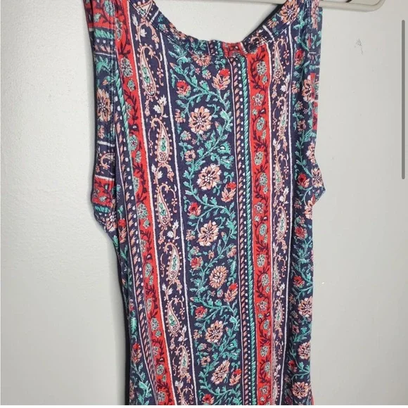 Lulus Kiss the Sky Halter Open Back Midi Dress Women's Size Medium Blue Red - Picture 4 of 7